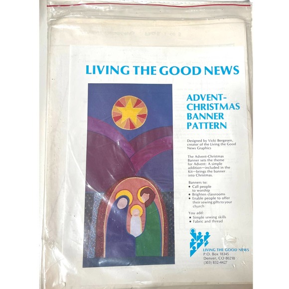 Church Advent Christmas Banner Sewing Pattern NEW/Uncut | Living the Good News - Picture 5 of 5